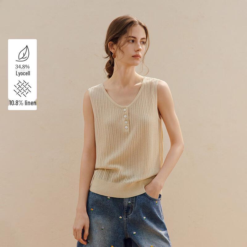 INMAN Women s Lyocell Linen Knit Vest XL