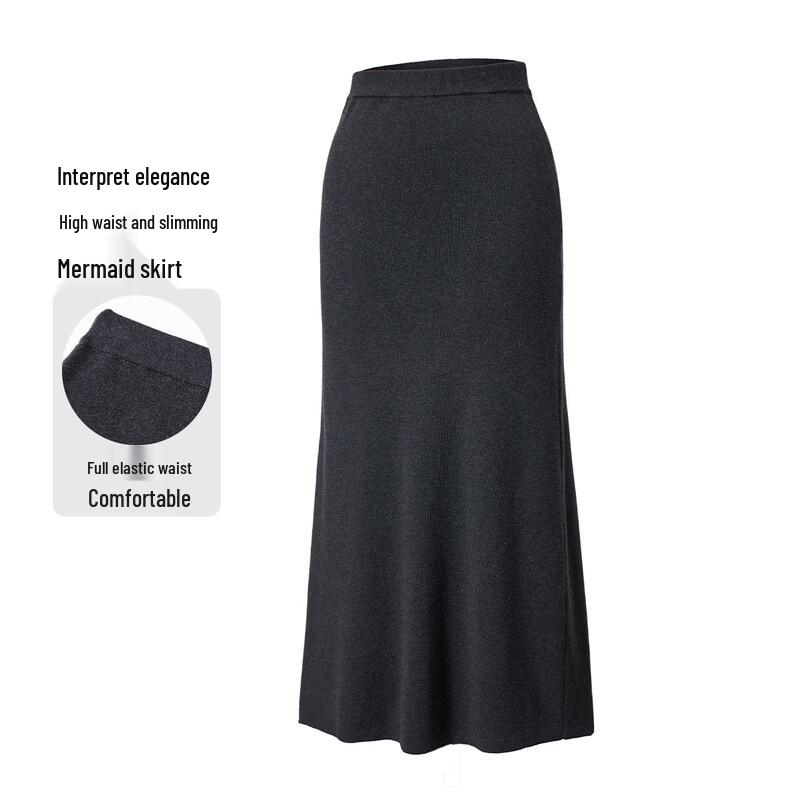 Snowforte Women s Mulberry Silk Blend High-Waist Knit Mermaid Skirt F