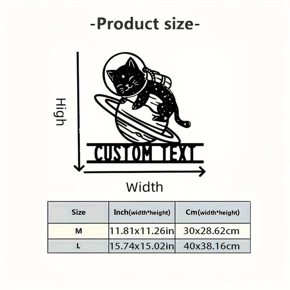 

Metal Wall Art Astronaut Cat Moon Universe Sign, AAA Grade Weatherproof Powder Coated Unique Design Home Decor Collectible 30cm