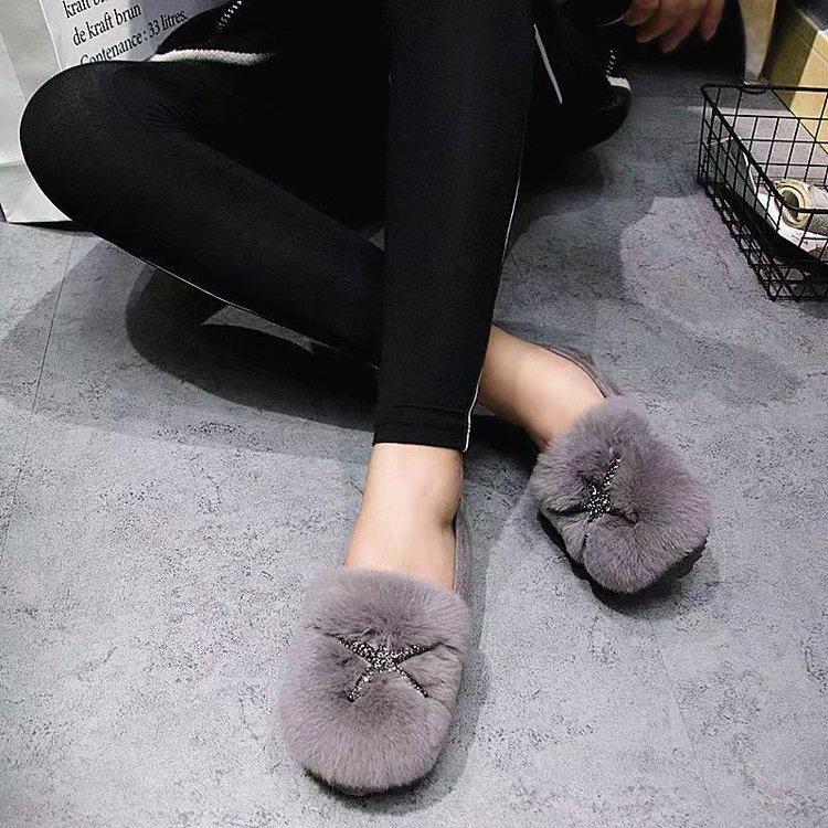Mao Mao Schuhe tragen Doudou Schuhe im Winter, faule Schuhe verdickter Samt warm Schwangere Baumwollschuhe