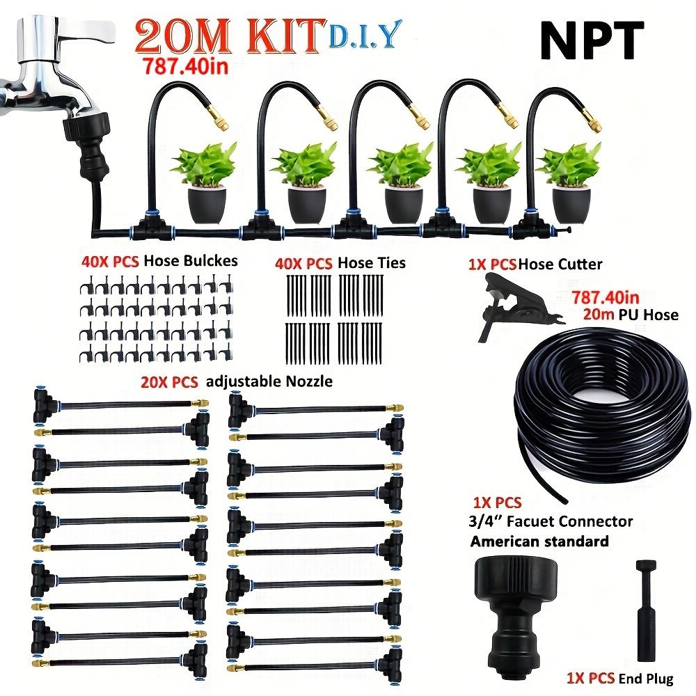 

20m Universal Micro Drip Irrigation Kit Adjustable 7.87 Mist Nozzle Atomizer Sprayer for Outdoor Garden Irrigation Watering