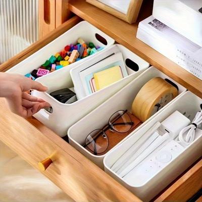 5/10pcs Stackable Plastic Storage Box, Versatile Organizer Basket for Home, Office, and Wardrobe Closet Organizers and Storage