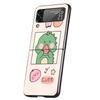 Cute Cartoon Dinosaur Baby Case Phone Cover for Samsung Galaxy Z Flip 6 5 4 3 5G ZFlip6 ZFlip5 ZFlip4 ZFlip3 Black Hard Trend Fu