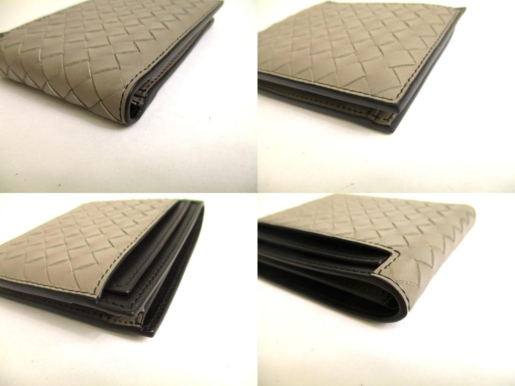 Authentic BOTTEGA VENETA Intrecciato Gray Leather Bifold Wallet Compact Wallet #a884  Refurbished