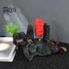 Decor Artistic Acvariu Roată de Apă Rotativă pentru Acvariu, Ornament, Munte Mic cu Cascadă și Roată de Apă, Aerator cu Bule, Ornament din Rășină cu Acțiune de Aerare Ascunzătoare