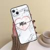 Personalised Name Initial Marble Pink Phone Case For iPhone 15 14 13 12 11 16 Pro Max Mini X XS XR Max 7 8 Cover Funda