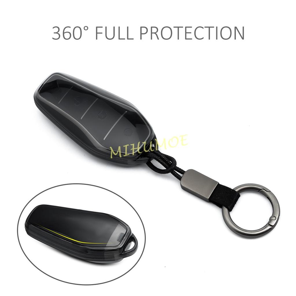 TPU Key Case Cover For BYD Song PLUS Pro Atto 3 Seal U Dolphin Sealion 6 7 Black Remote Fob Holder Keychain Car Accessories