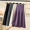 Thick Warm Women Knit Sweater Skirt High Elastic Waist A Line Fashion Casual Lady Long Skirts