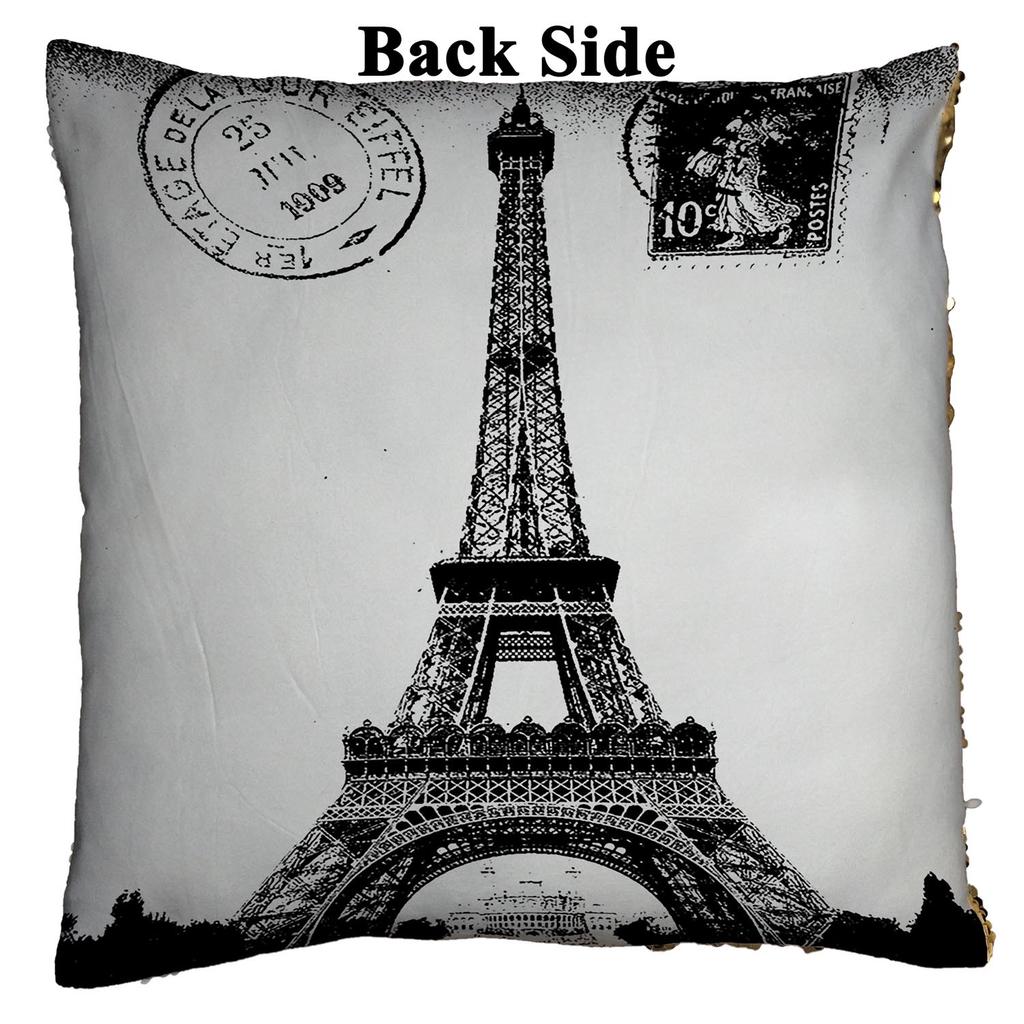 eiffel tower sequin pillow