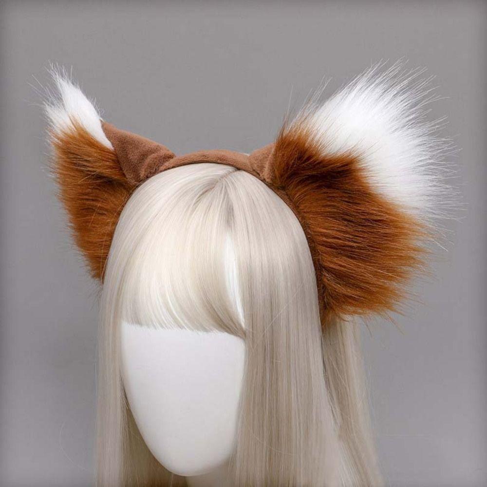 Cute Plush Fox Cat Ears Artificial Cosplay Hair Accessories Animal Ears Headwear  Christmas