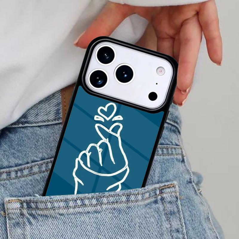 

Мягкий чехол для телефона Kpop Hand Finger Heart для iPhone 17ProMax 12 13 14 15 16e 17 Pro Max Plus Air Cover iPhone17