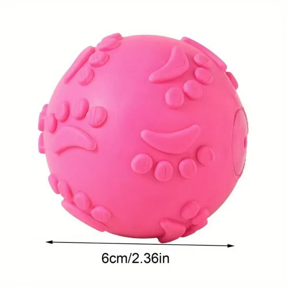TPR Squeaky Paw Print Ball Interactive Pet Toy Fun Sound Chew Play for Dogs Teething Boredom Relief