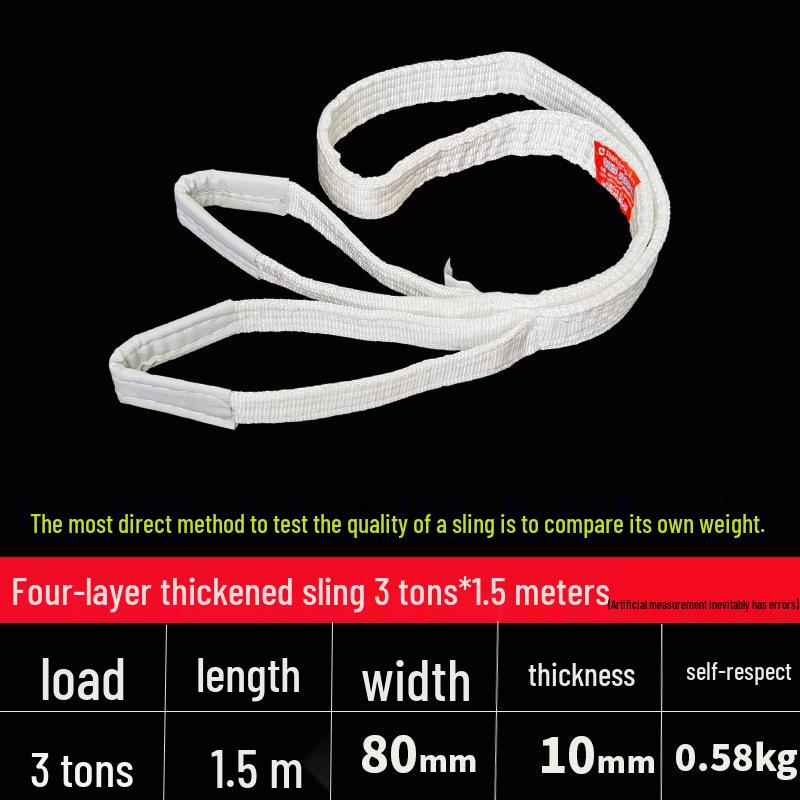 Thickened Acid-Washed Polypropylene Lifting Sling, Canvas Tie-Down Strap for Crane, Hoist, or Forklift