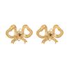 Vivienne Westwood Rigoberta Saturn Logo Bow Design Brass Square Zirconia Earrings Women earrings Gold 6201037J02R964