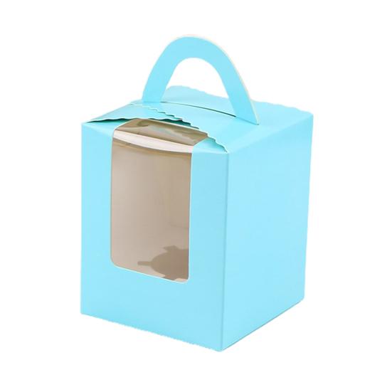 10Pcs 1 Position Handhold Cupcake Muffin Mousse Paper Packing Box Container