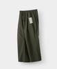 MOOD INSIDE [Set] Semi-Over Pigment Half Shirt + Single-Pleat Linen-Like Wide Elastic Pants