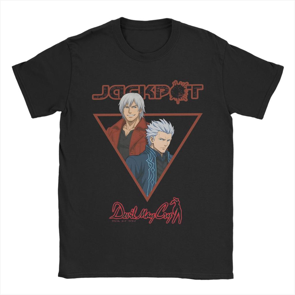 Den Vita Kaninen Devil May Cry DMC Spel Herr T-shirt Vintage T-shirts Kortärmad Rundhals T-shirt 100% Bomull Kläder