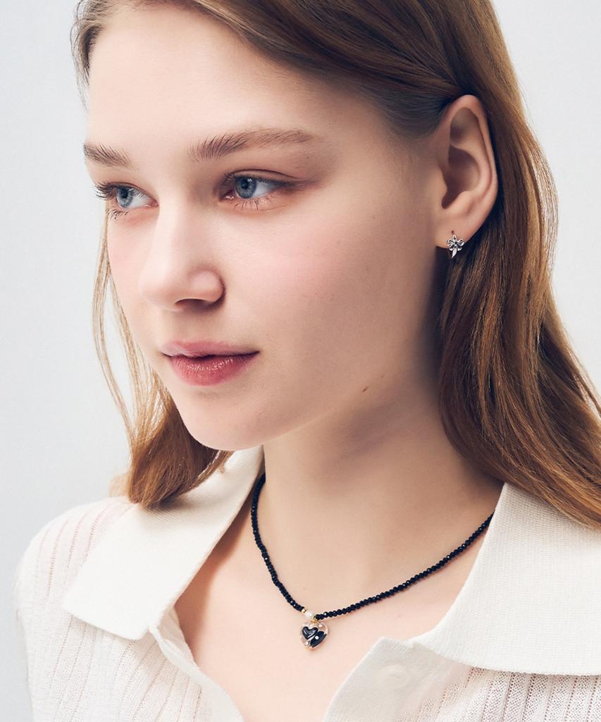 Dana Burton Black Heart Glass Necklace