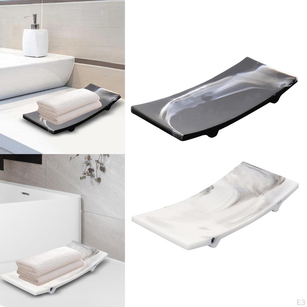 Marmoroptik Dekorative Schale Badezimmer Kosmetik Seifenhalter Badewannen-Aufbewahrung Langlebig für