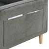 Canapé Deux Places avec Port de Charge USB et Pieds en Bois, Canapés en Tissu avec Coussin Épais pour Petit Appartement