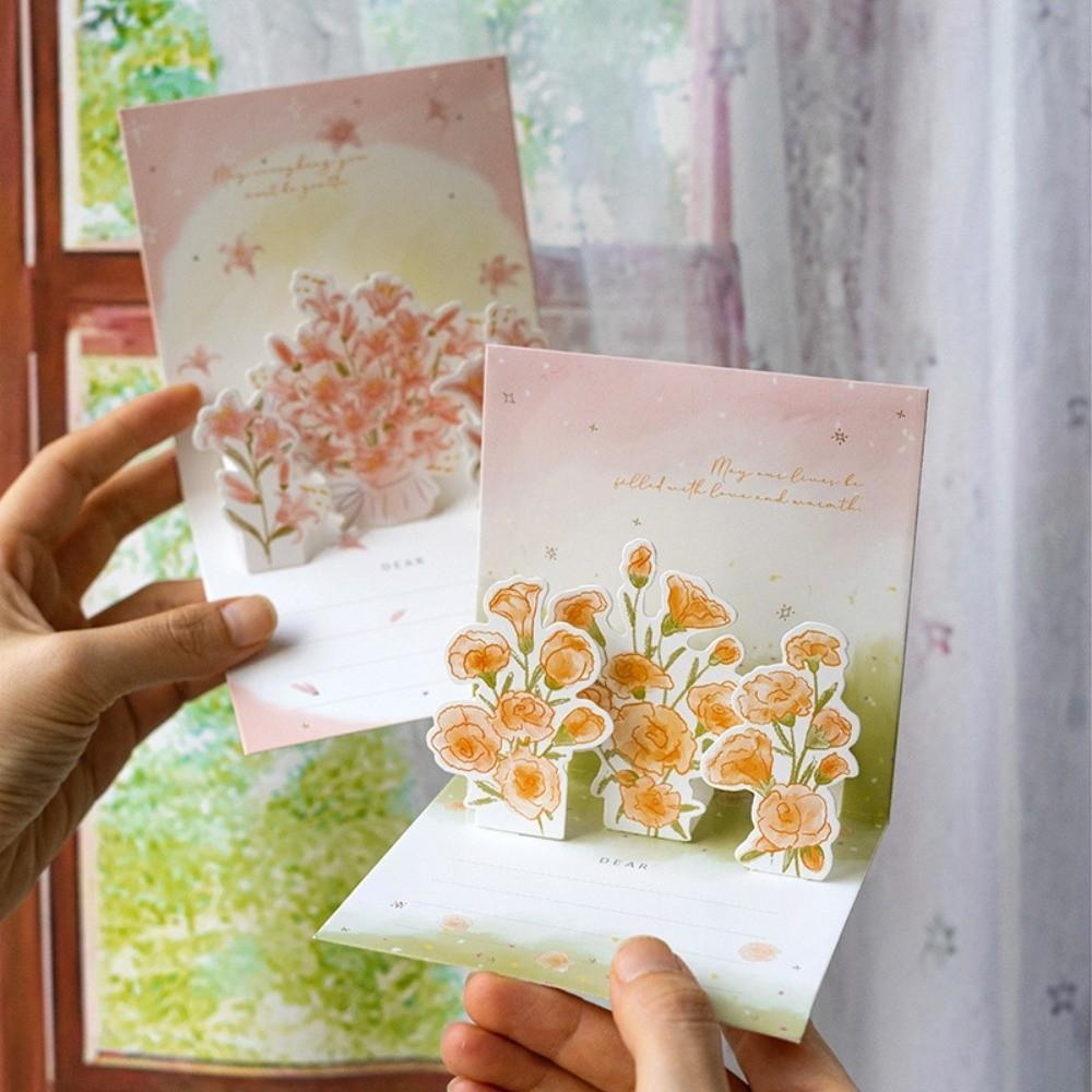 Surprised Pop Up Love 3D Greeting Card with Envelope Flower Valentine's Day Card Rose Greeting Card Happy Birthday