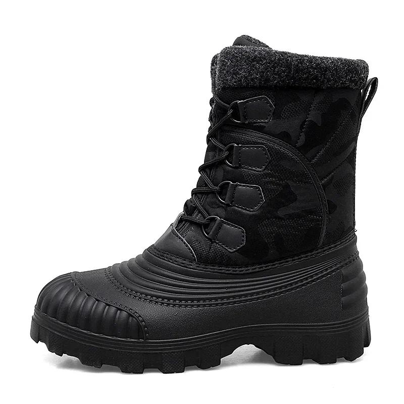 Winter Snow Boots Mid-calf Duck Boots for Men Warm Outdoor Waterproof Hunting Working Boots Mens Camouflage Outdoor Shoes Male