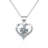 Heart Design Silver Necklace with Moissanite Pendant for Women by Xiaohongshu Kuaishou Douyin