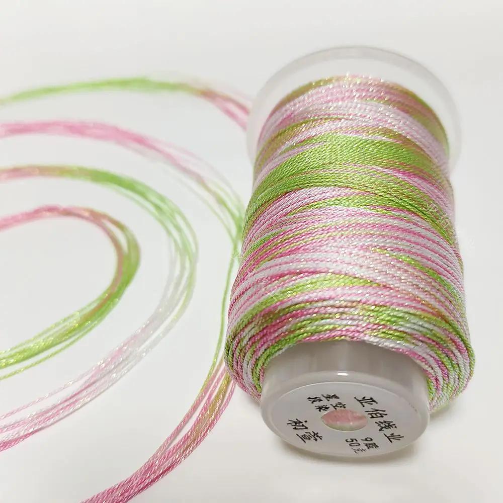 180 Meter/0,6 mm Regenbogenfarbenes Nähgarn, Farbverlauf Baumwollfaden für Armband, geflochtener Faden, Schmuckherstellung, Handarbeit