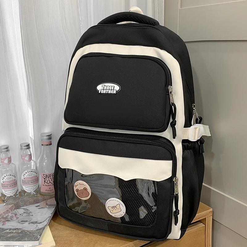 Schoolbag schoolbag for female primary school students Grades 3 to 6 Large-capacity backpack Strong and durable Middle school student contrasting