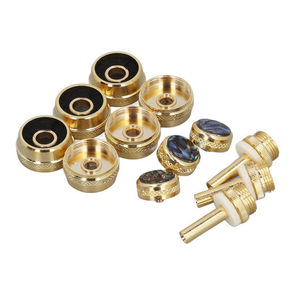12 Pcs Set Trumpet Valve Finger Button Cap and Rod Exquisite Abalone Shell Trumpet Valve Parts for