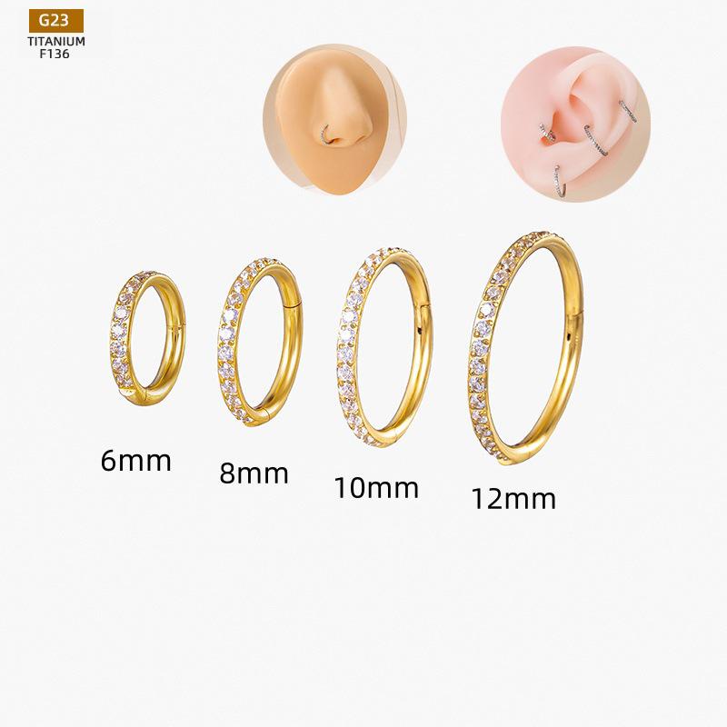 G23 Titan Zirkonia Högkvalitativa Kroppspiercing Smycken: Näspiercing, Stud, Örhänge, Ring, Clicker, Sömlös Ring