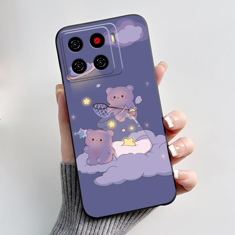 Cute Cartoon Case For ZTE Blade A56 Z2473 Nubia A56 Printing Shell For Blade A56 Pro Protective Cover Soft Silicone Black Casing