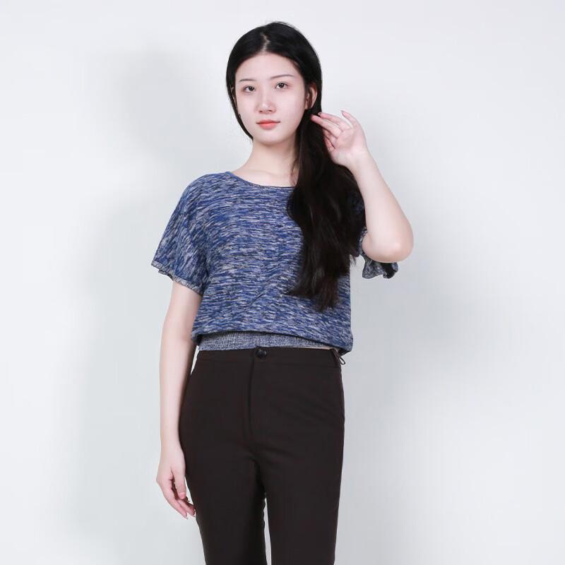 Anlom Women's Summer Short Sleeve Round Neck Knit Top