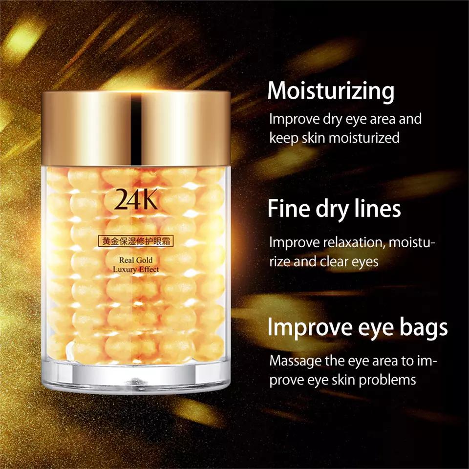 VENZEN 24K Gold Eye Cream Moisturizing Anti Puffiness Anti Wrinkle Remove Dark Circle Anti-Aging Women Eye Care
