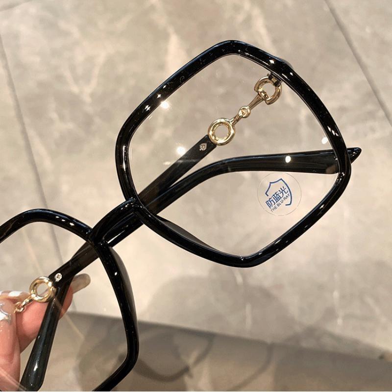 1pcs New Oversized Square Eyeglasses Anti Blue Light Plain Glasses Large Frame Glasses