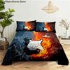 fashion Music Sheet Set Piano Keyboard Music Note Printed Bed Flat Sheet With Pillowcase Polyester Bedding