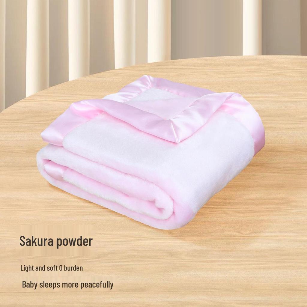 Coperta in Flanella con Bordo in Raso per Neonati e Bambini Piccoli