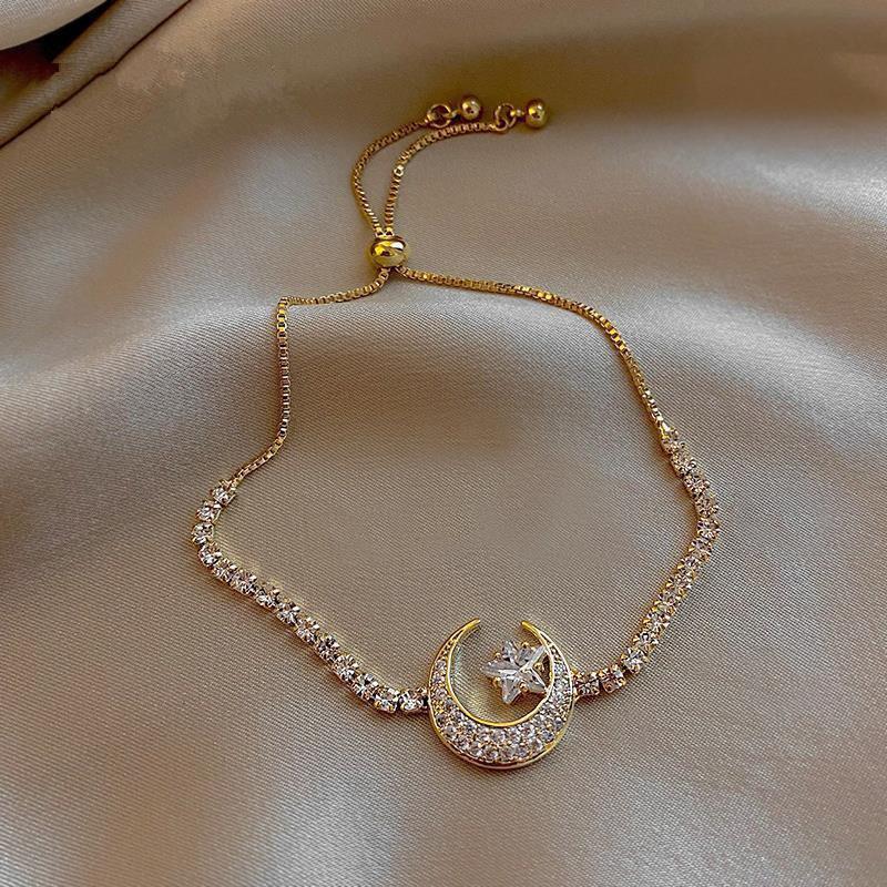 Vintage Blue AAA Zircon Gold Plated Bracelet For Women Wedding Party Jewelry Gift