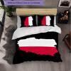 Polen 3-teiliges Bettwäsche-Set Weiches Bettbezug-Set mit Kissenbezügen Bedrucktes Schlafzimmer-Deko-Set für Zuhause