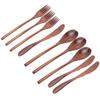 3er Set Geschirr Holzgabel Löffel Messer Set Küchenbesteck für Zuhause Café Restaurant