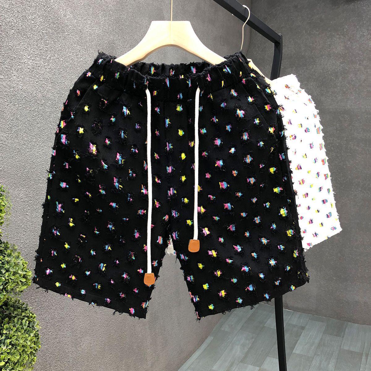 

Casual Men s Trendy Short Five-Minute Trousers Popular Internet Celebrity s Handsome Cool Mid-Length Pants XXXL чёрный