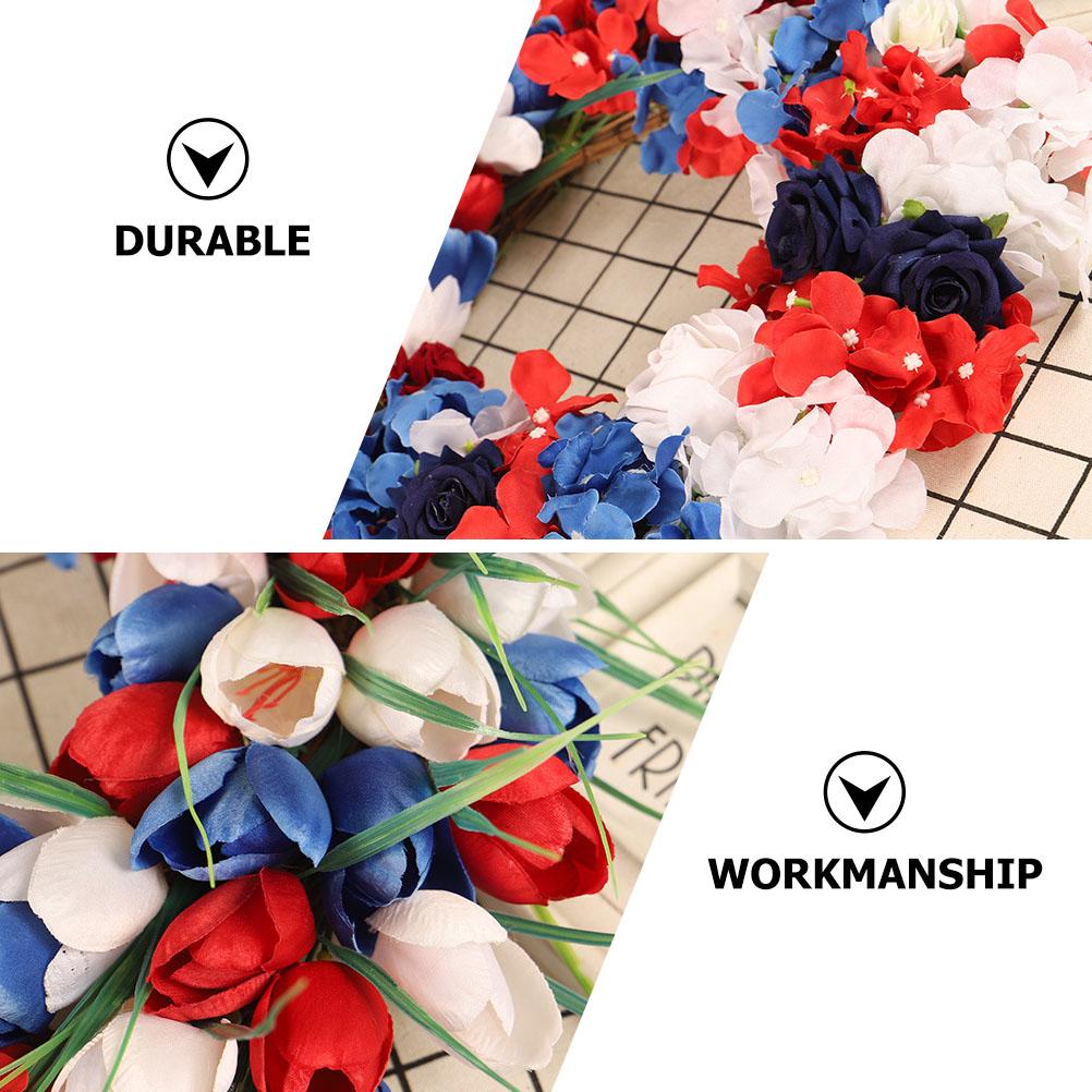 Wall Hanging Wreath Flower Garland Independence Day Garden Pendant Door Decoration