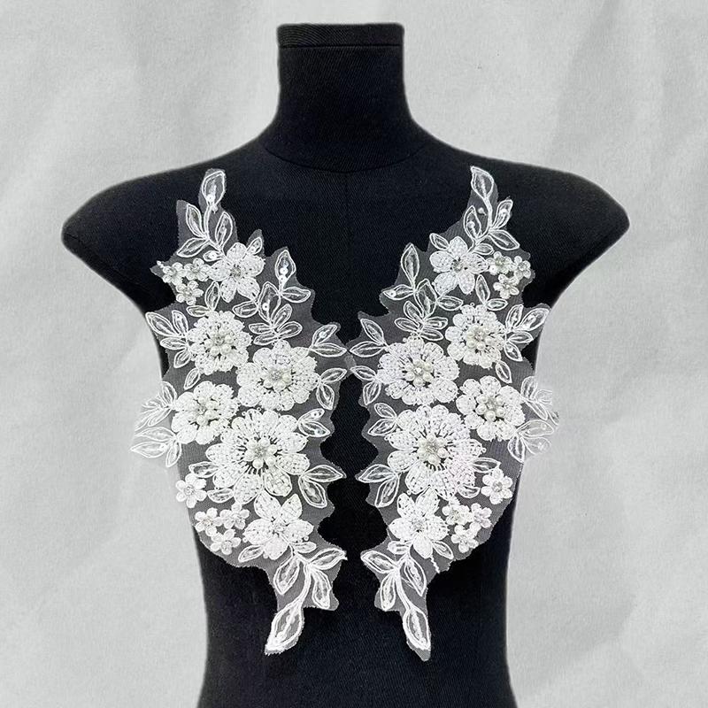 Handmade Patch Applique Multiple Styles Sequin Decorative Fabric Patch Stereoscopic Pearls Sewing Supplies Fashion Accessories