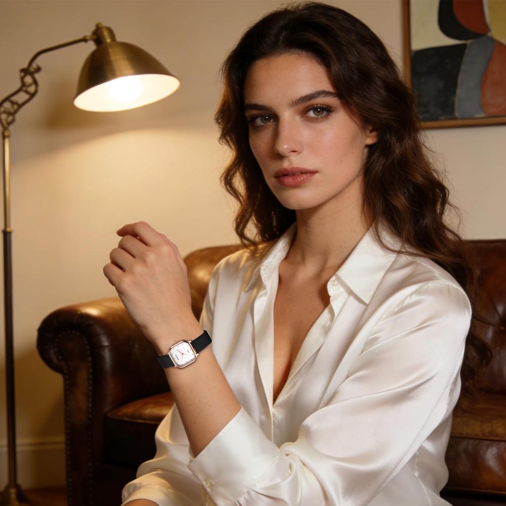 Women's Watch Leather Strap Simple Antique Square Analog Waterproof Leather Belt Casual Business Fashion Watch Women's Accessories - Birthday
