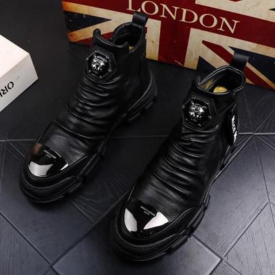 Fashion High Top Shoes Men's New Trend Board Shoes Inside Height-raising Small White Boots Korean Version of Men's  Zapatos Hombre  B2