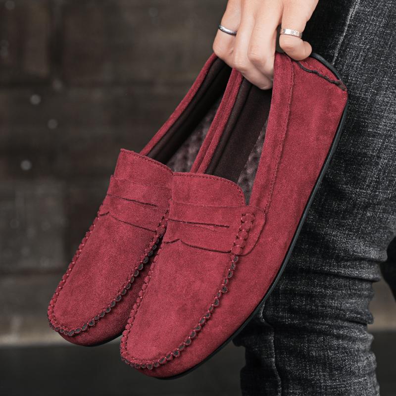 Fashion Handmade Soft Mens Driving Shoes Casual Slip On Flats Leather Leisure Walk Loafers Business Male Walking Shoes Outdoor Moccasins
