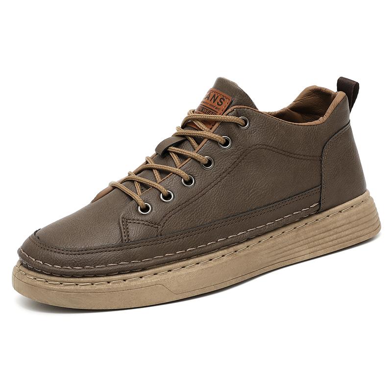 

Универсальная мужская офисная повседневная кожаная обувь для мальчиков и студентов, осень-весна, повседневная обувь для ходьбы, скейтбординга 38 коричневый