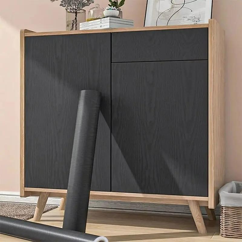 40cm wood grain modern style decoration waterproof moisture-proof mildew proof cabinet doors kitchen living room wallpaper