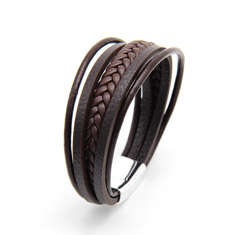 Fashion bracelet men handmade rope bracelet wholesales Classic Customize Mens Black Braided leather bracelets Fashionable&19cm