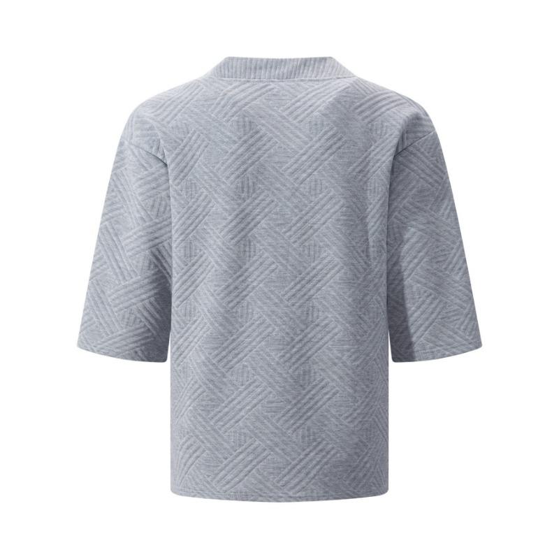New Spring Summer Men's V-Neck Jacquard Sweater All-Match Breathable Soft Casual Comfort Knit Top